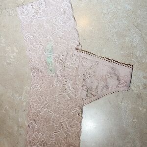Honeydew Pink Lace Tanga Panty M